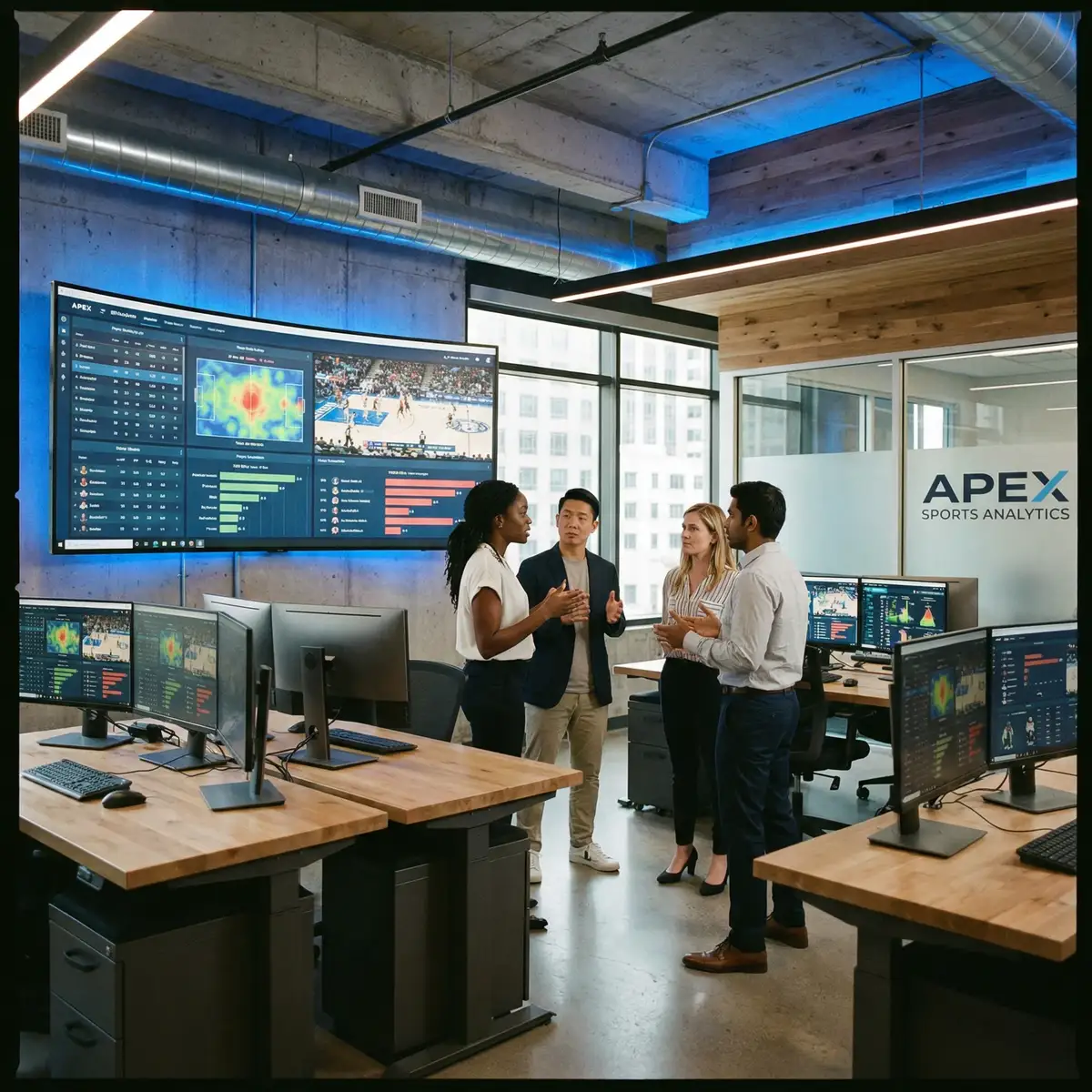 hth体育 专业团队在现代办公室进行数据分析讨论